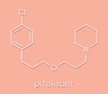 Pitolisant tiprolisant narcolepsy drug molecule. Skeletal formula. Royalty Free Stock Photo