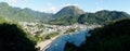 The Piton Mountains on the tropical Caribbean Island Saint Lucia. Royalty Free Stock Photo