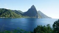 The Piton Mountains on the tropical Caribbean Island Saint Lucia.