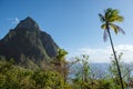 Pitons moutains of Saint Lucia, St. Lucia Caribbean Sea with Pitons Royalty Free Stock Photo