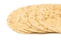 Pitta bread with seeds on white