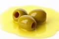 Pitted green olives Royalty Free Stock Photo