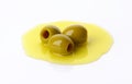 Pitted green olives Royalty Free Stock Photo