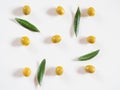 Pitted Olives Pattern On White Background