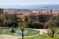 Pitti Palace and Fountain Neptune in Boboli Gardens, Florence Royalty Free Stock Photo