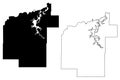 Pittsburg County, Oklahoma State U.S. county, United States of America, USA, U.S., US map vector illustration, scribble sketch