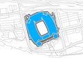 Pittsburgh, American Football Stadium, outline vector map