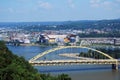 Pittsburgh bridge and Heinz Field Royalty Free Stock Photo