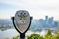 Pittsburgh city downtown aerial view from Point of view park, sunny spring day Royalty Free Stock Photo