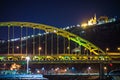 Pittsburgh city downtown waterfront park at night Royalty Free Stock Photo