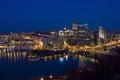 Pittsburgh on a Clear Night Royalty Free Stock Photo