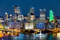 Pittsburgh downtown skyline by night. Royalty Free Stock Photo