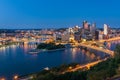 Pittsburgh downtown skyline at night, pennsylvania, USA Royalty Free Stock Photo