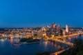 Pittsburgh downtown skyline at night, pennsylvania, USA Royalty Free Stock Photo