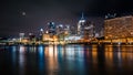 Pittsburgh downtown skyline by night