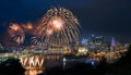 Fireworks over Pittsburgh for Independence Day Royalty Free Stock Photo