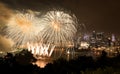 Fireworks over Pittsburgh for Independence Day Royalty Free Stock Photo