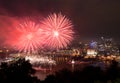 Fireworks over Pittsburgh for Independence Day Royalty Free Stock Photo