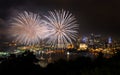 Fireworks over Pittsburgh for Independence Day Royalty Free Stock Photo