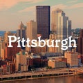 Pittsburgh, Pennsylvania city name typography postcard