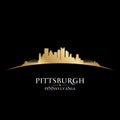 Pittsburgh Pennsylvania city skyline silhouette black background