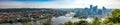 Pittsburgh Pennsylvania USA, aerial panoramic of the city downtown, sunny spring day Royalty Free Stock Photo