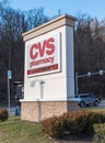 Pittsburgh, Pennsylvania, USA December 29, 2023 A CVS Pharmacy store sign on Browns Hill Road Royalty Free Stock Photo
