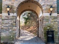 Pittsburgh, Pennsylvania, USA December 12, 2021 The walkway through the Gatehouse in Frick Park in the Point Breeze neighborhood