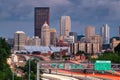 Pittsburgh, Pennsylvania, USA Downtown City Skyline Overlooking Highways Royalty Free Stock Photo