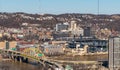 Pittsburgh, Pennsylvania, USA February 20, 2022 The Fort Duquesne bridge spanning the Allegheny River and part of the north side