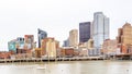 Pittsburgh, Pennsylvania, USA - January 11, 2020:  Pittsburgh city downtown skyline. Royalty Free Stock Photo