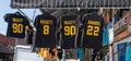 Pittsburgh, Pennsylvania, USA July 10, 2022 Pittsburgh Steeler t shirts for sale at a sports memorabilia shop