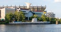 Pittsburgh, Pennsylvania, USA July 25, 2021 The USS Requin, a Tench Class submarine docked on the Ohio river and is an exhibit at Royalty Free Stock Photo