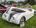 Pittsburgh, Pennsylvania, USA July 24, 2021 A 1949 white Jaguar coupe