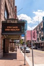 Pittsburgh, Pennsylvania, USA June 6, 2021 The Byham Theater marquee on the ground floor of the Renaissance hotel on Sixth Street Royalty Free Stock Photo