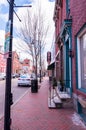 Pittsburgh, Pennsylvania, USA March 6, 2021 Buildings along Western Avenue in the Allegheny West neighborhood that date back to th