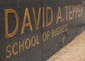 Pittsburgh, Pennsylvania, USA March 4, 2024 The sign for the David A Tepper School of Business