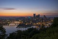 City of Pittsburgh, Pennsylvania at sunrise from Mount Washington