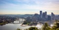 Pittsburgh Pennsylvania USA,  panorama of the city downtown, sunny spring day Royalty Free Stock Photo