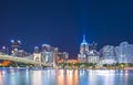 pittsburgh,pennsylvania,usa : 8-21-17. pittsburgh skyline at night with reflection in the water. Royalty Free Stock Photo