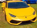 Pittsburgh, Pennsylvania, USA 7/21/2019 The Pittsburgh Vintage Gran Prix, a yellow Lamborghini on display