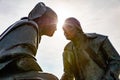 Pittsburgh Pennsylvania USA, Point of view sculpture. George Washington and Seneca Chief Guyasuta