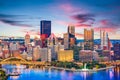 Pittsburgh, Pennsylvania, USA River and Skyline Royalty Free Stock Photo