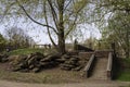 Pittsburgh, Pennsylvania, USA 04/18/2019 A set of steps leading to the garden in Mellon Park.