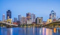 Pittsburgh,pennsylvania,usa : 8-21-17. pittsburgh skyline at twilight with reflection in the water Royalty Free Stock Photo