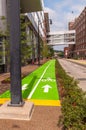 Pittsburgh, Pennsylvania, USA 9/12/20 The starting point for bike lanes along Penn Avenue in the Larimer neighborhood