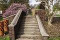 Pittsburgh, Pennsylvania, USA 04/18/2019 steps leading to a walkway in Mellon Park
