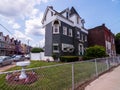 Pittsburgh, Pennsylvania, USA 7/25/2019 A three story house, built in 1929 on Dawson Street in the south Oakland neighborhood of t