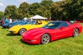 Pittsburgh, Pennsylvania, USA 7/21/2019 The Pittsburgh Vintage Gran Prix, various years Chevrolet Corvettes lined up