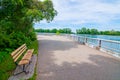 Pittsburgh, Pennsylvania, USA 06/09/2019 A walkway around the Highland Park Reservoir on a bright spring day